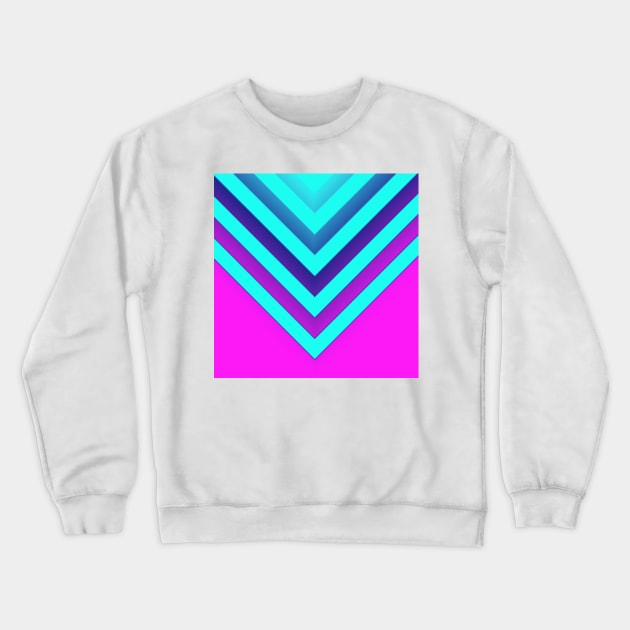 Pink & Aqua Chevron Crewneck Sweatshirt by BlakCircleGirl